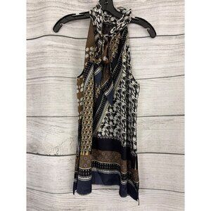 Lafayette 148 New York Sleeveless Scarf-Tie Blouse Size M